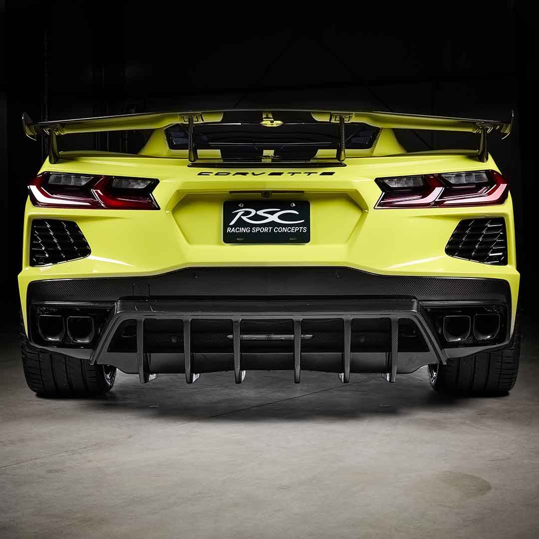 Corvette C8 Carbon Fiber Collection Image - Rear View Corvette C8 Diffuser