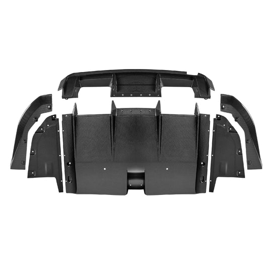 BMW G8X 7-Piece Carbon Fiber M3 Rear Diffuser exploded view