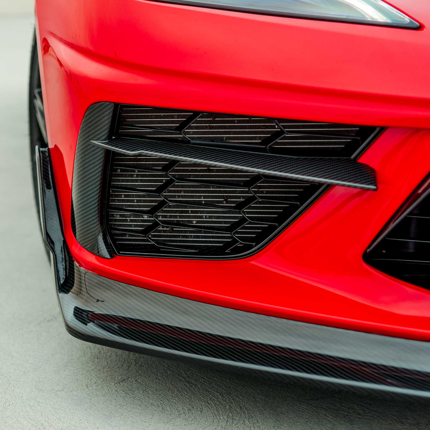 Front Intake Grill Inserts | Carbon Fiber | Corvette C8