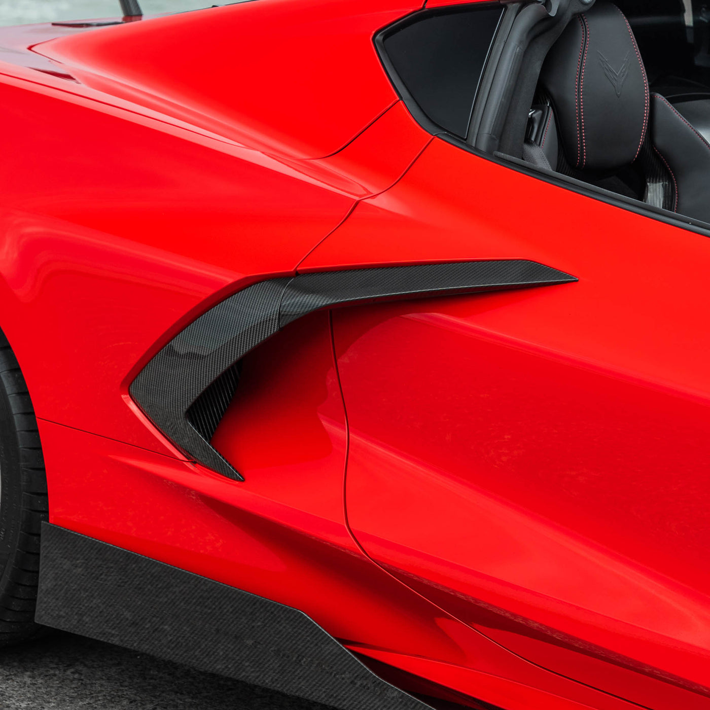 Carbon Fiber Boomerangs - Engine Intake Side Vents For C8 Corvette Trim