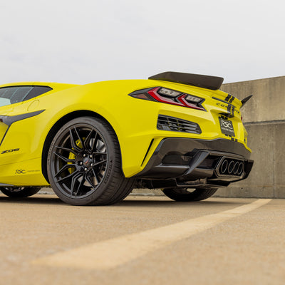 Yellow C8 Z06 Carbon Fiber Wicker Extension RSC