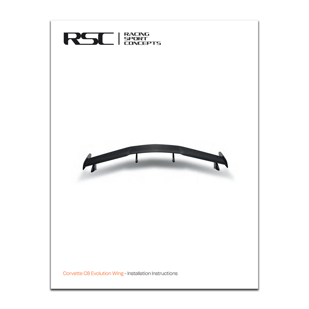 Photo of cover page of the Corvette C8 Evolution Wing Installation Instructions