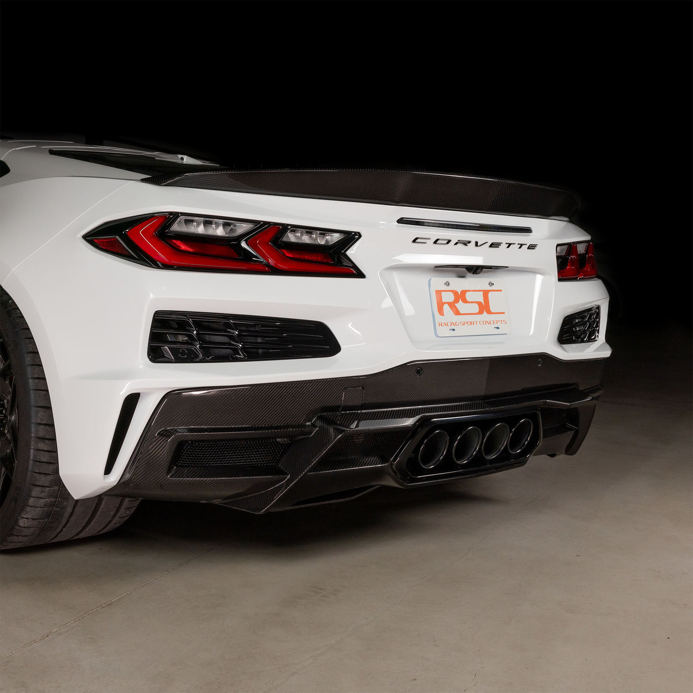 Carbon Fiber Rear Diffuser for Corvette C8 Z06 and Z06 by Racing Sport Concepts
