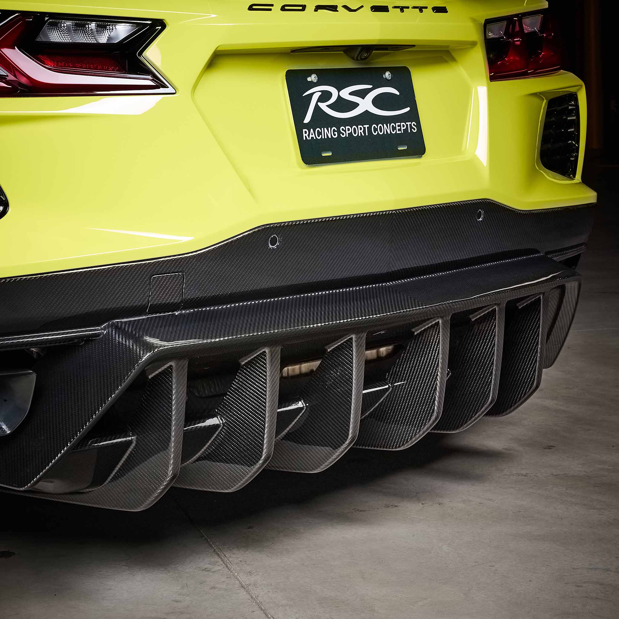 C8 Corvette Stingray with Carbon Fiber Aero Kit Racing Sport Concepts ST Diffuser