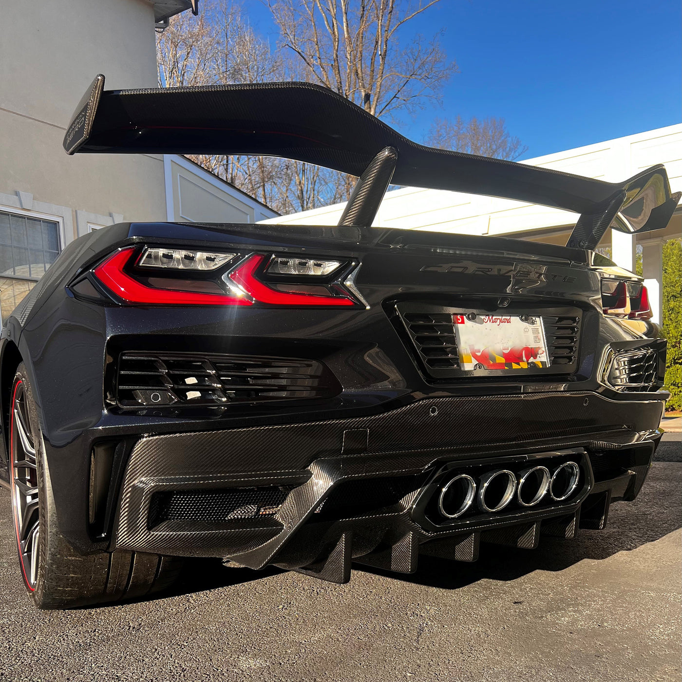 Z07 Wing Risers | Carbon Fiber | Corvette C8 Z06 with Z07 Package Wing