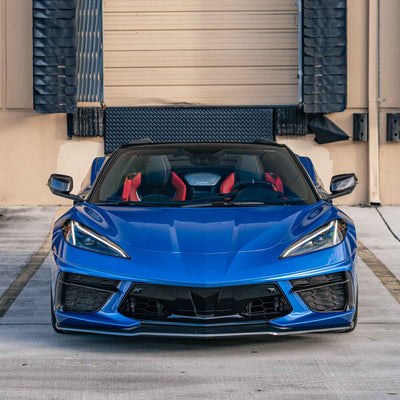 Front View of the RSC Carbon Fiber Front Splitter for C8 Corvette