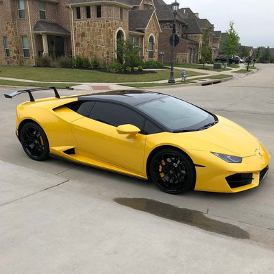 Yellow Huracan with RSC Racing Wing