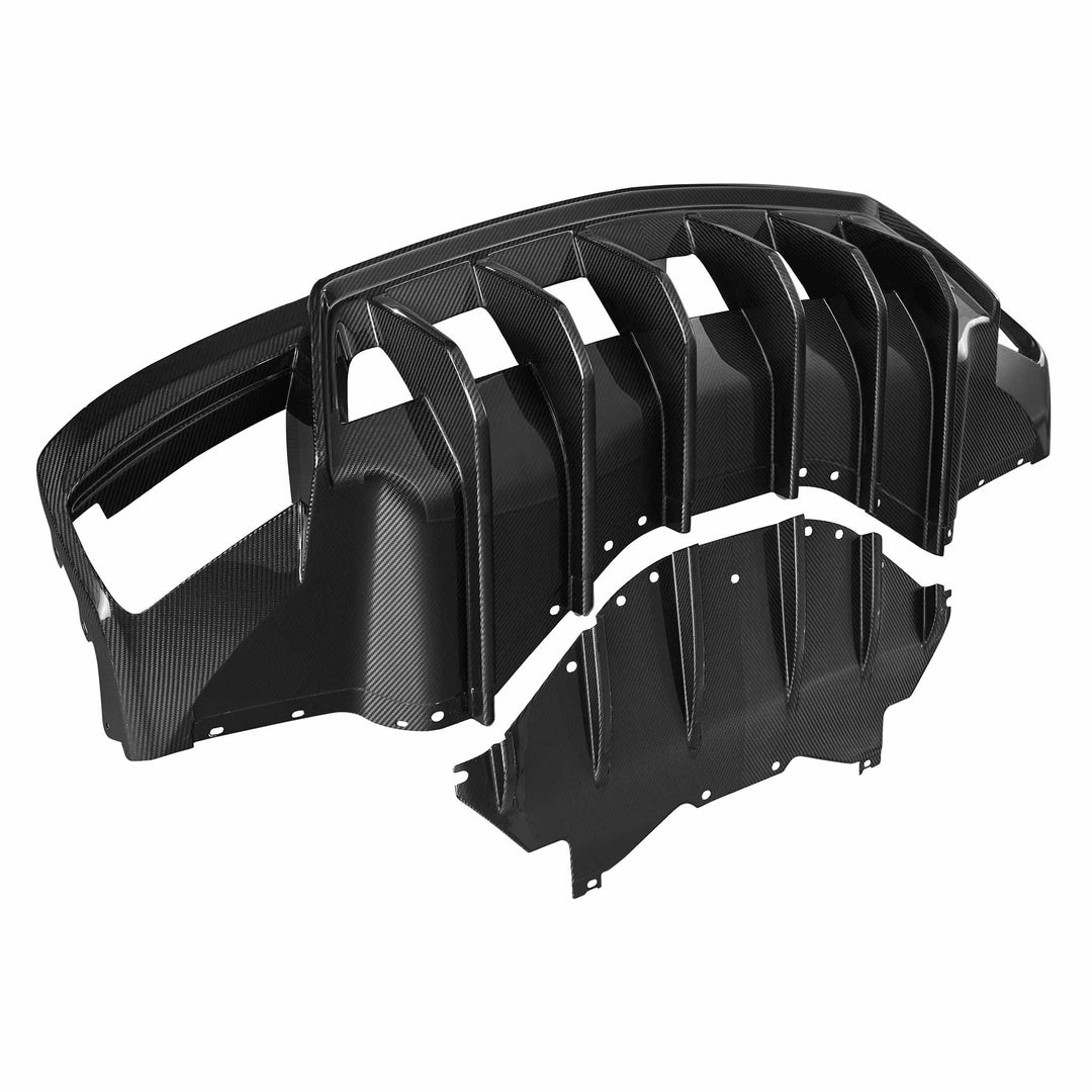 C8 Corvette Stingray and E-Ray ST Rear Diffuser Carbon Fiber Exploded View