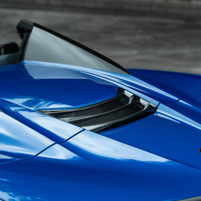 Convertible Corvette C8 with RSC Carbon Fiber Rear Hatch Vent  